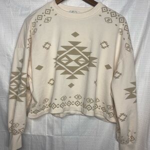 Z Supply Cream Lightweight Crewneck Sweatshirt